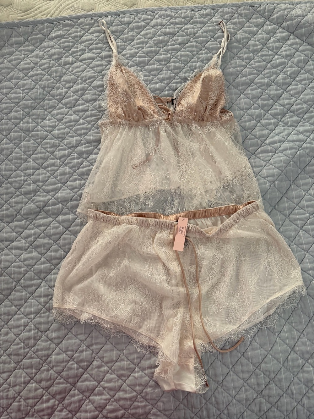 Victoria’s Secret Delicate Lace Cami & Shorts Set - Blush